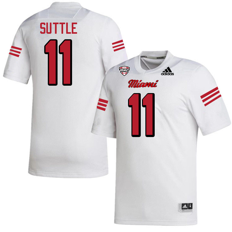 Miami University Redhawks #11 Corey Suttle College Football Jerseys Stitched-White